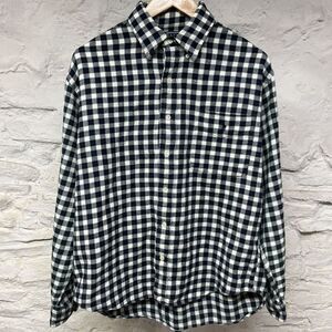 Vintage Ralph Lauren Sportsman Cotton Flannel Shirt Blue Green Plaid Polo